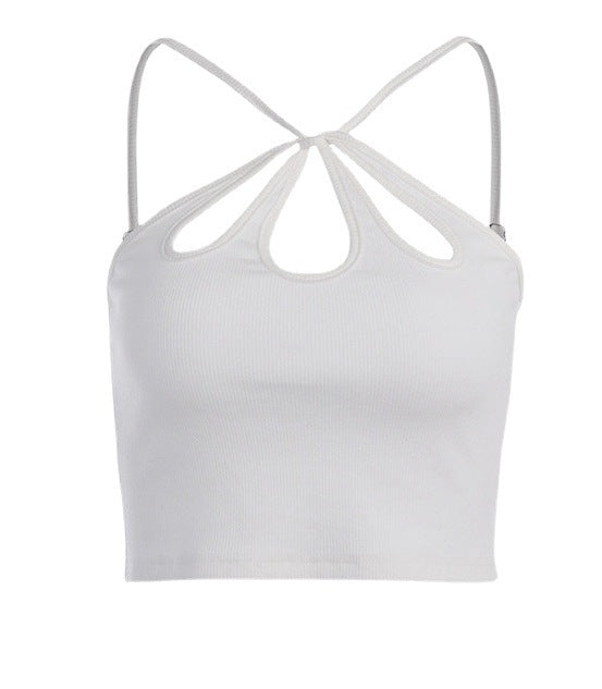 Women's New European And American Hollowed-out Slim Halter Vest