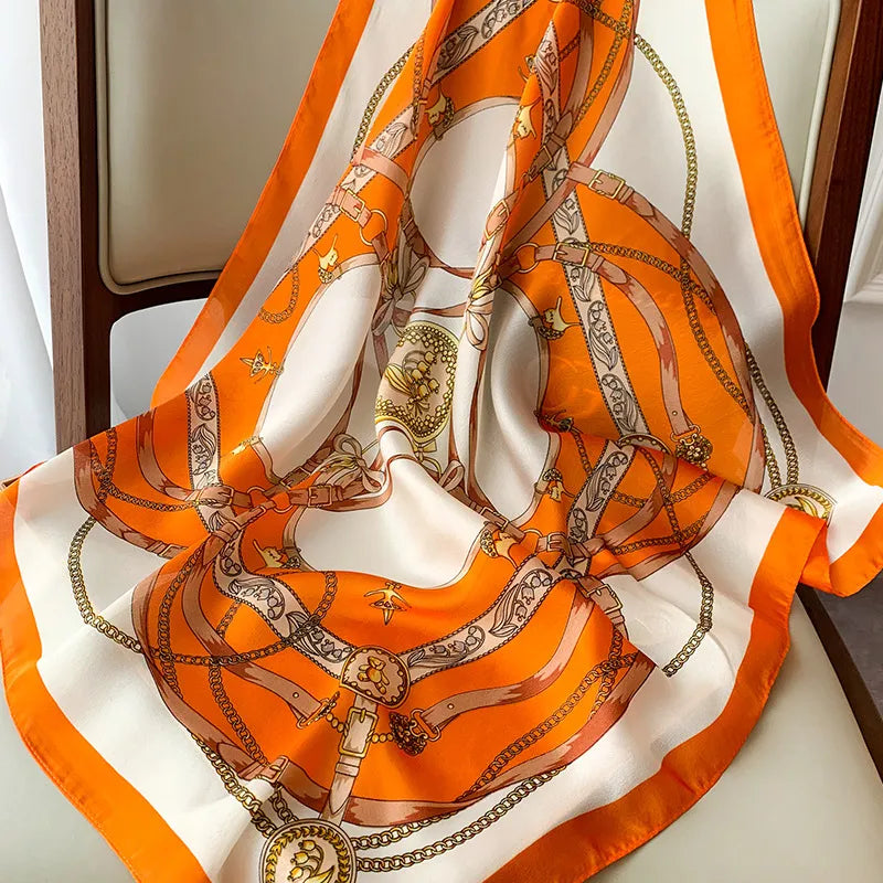 Retro-Chic Silk Scarf - GlamoROZ
