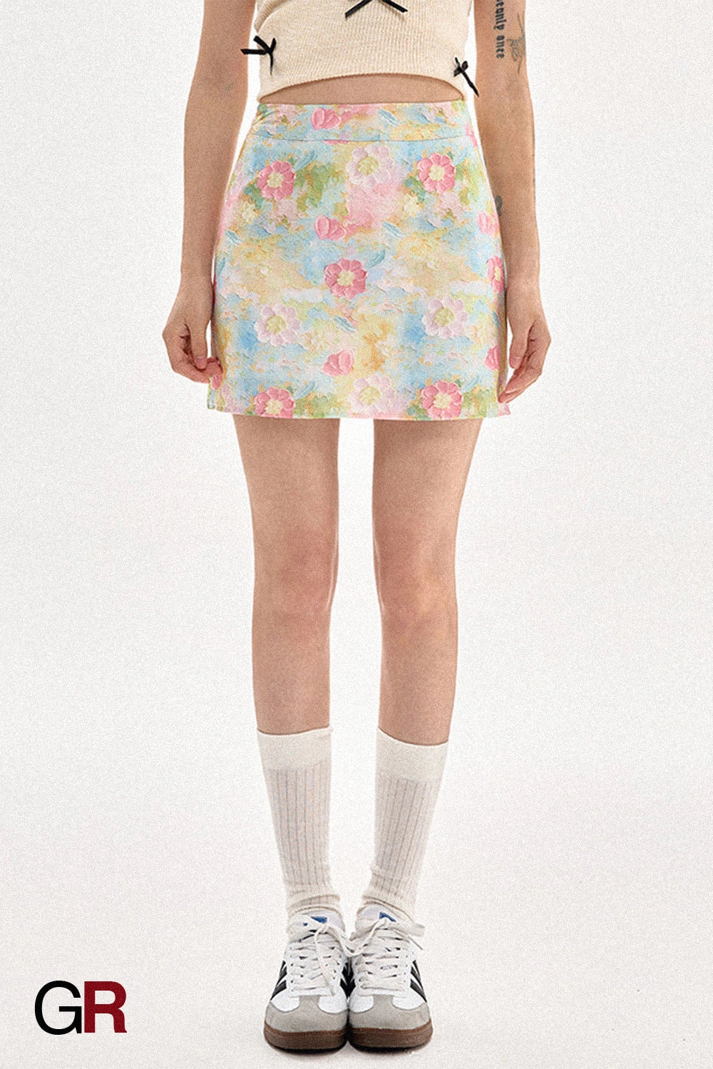 Women's Floral Skirt Summer High Waist Petite Short Dress Summer