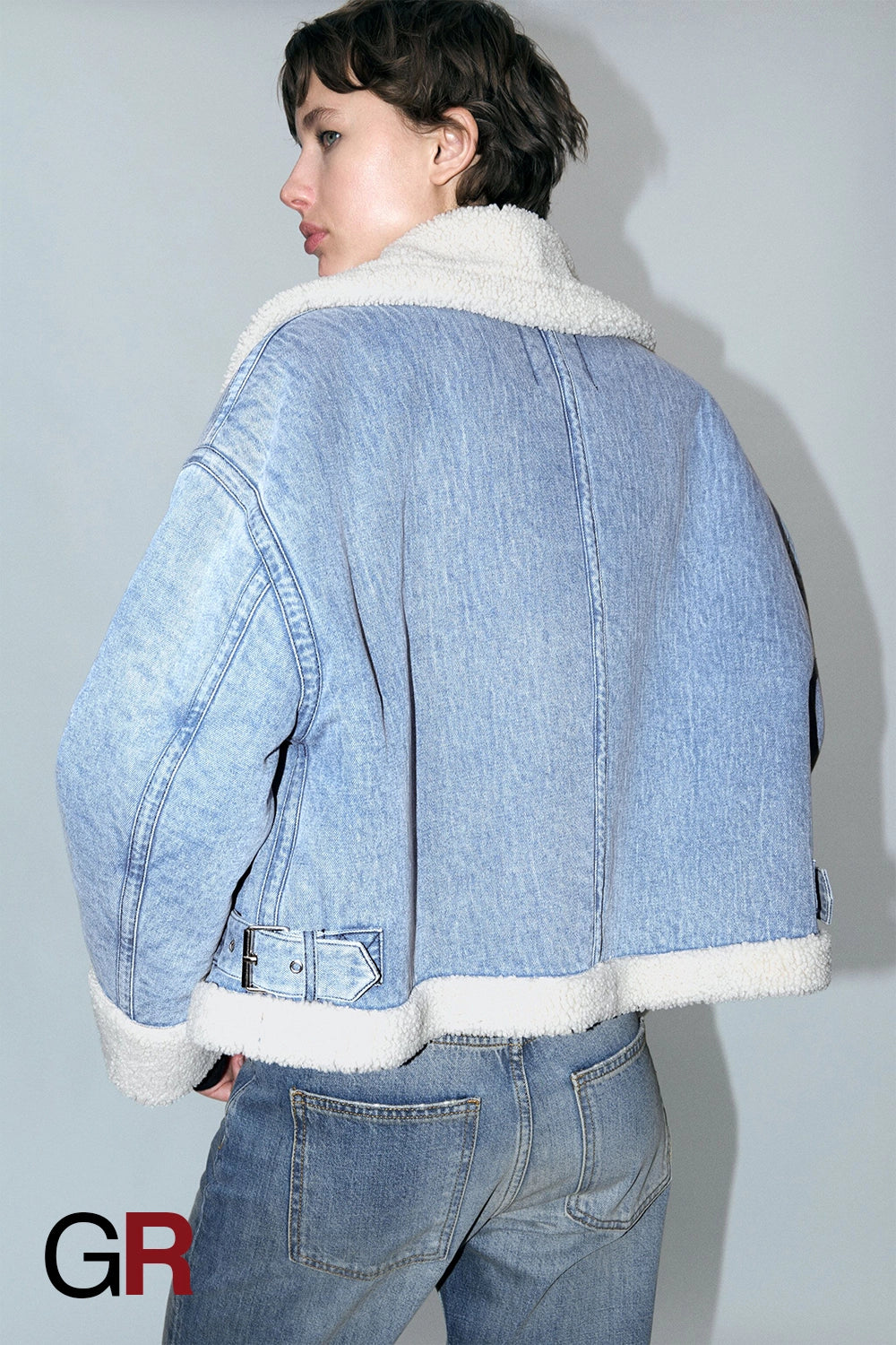 Cozy Chic Fleece Denim Jacket - GlamoROZ