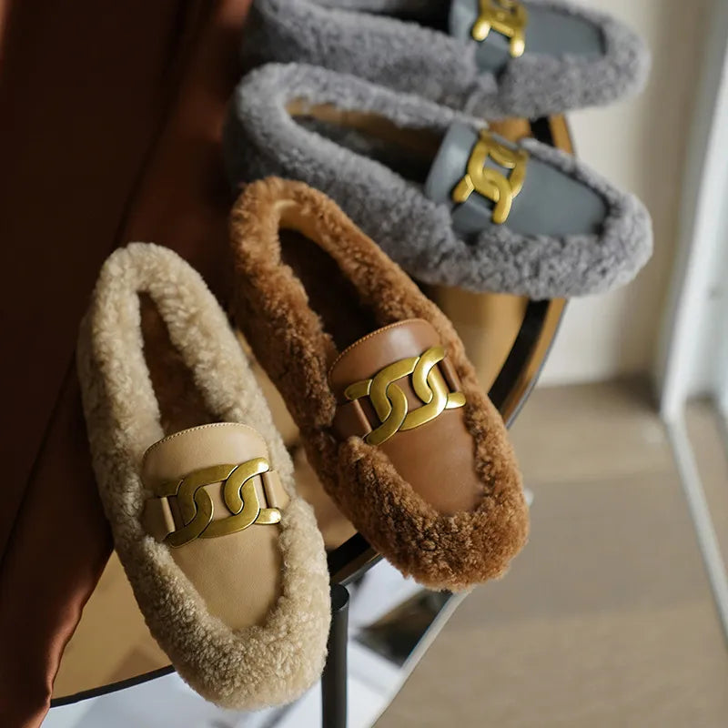 Cozy Woolen Doug Flats - GlamoROZ