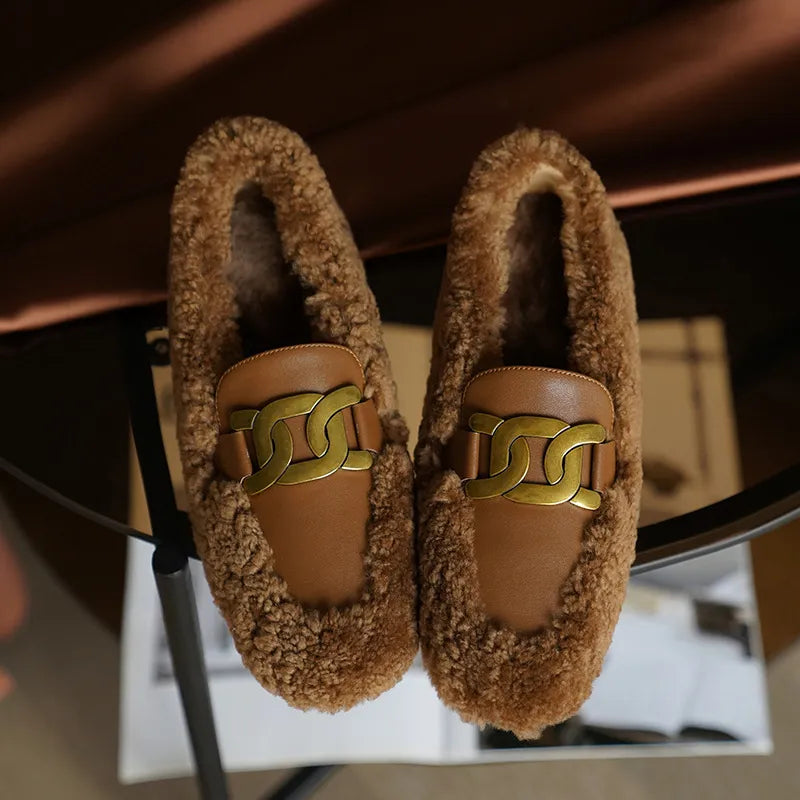 Cozy Woolen Doug Flats - GlamoROZ