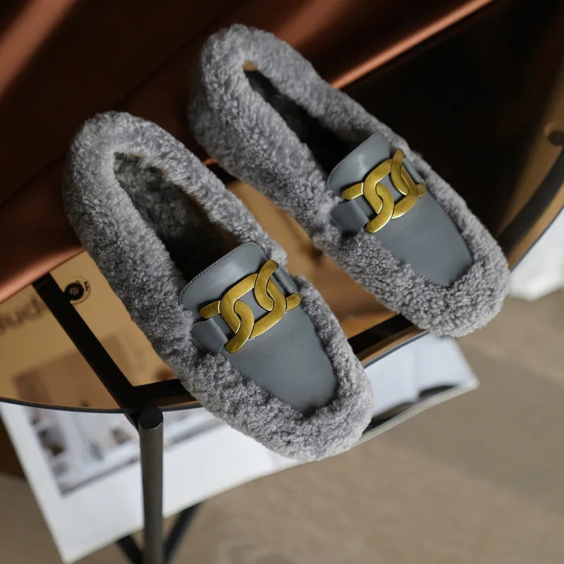 Cozy Woolen Doug Flats - GlamoROZ