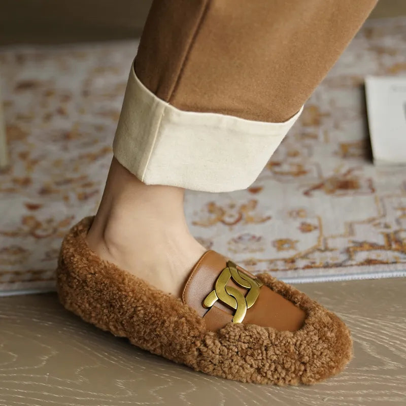 Cozy Woolen Doug Flats - GlamoROZ