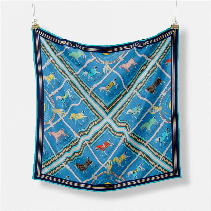 Plaid Silk Equestrian Chic scarf - GlamoROZ