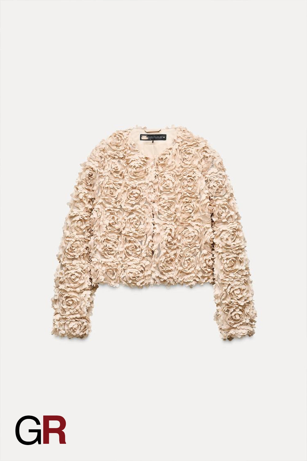 Chic Textured Floral Short Jacket - GlamoROZ