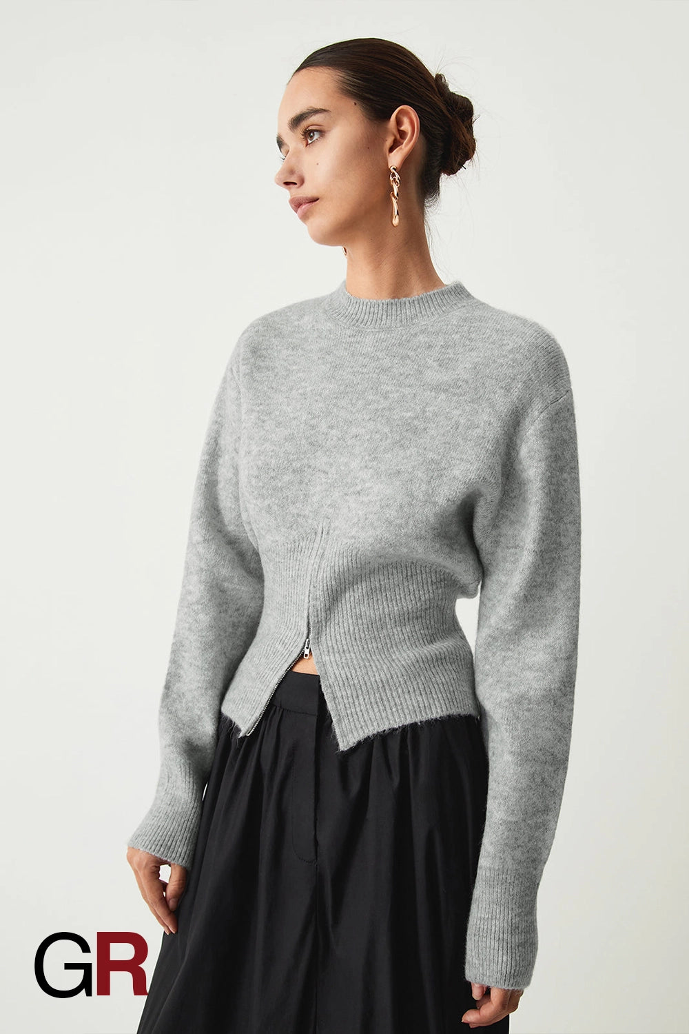Luxe Western-Inspired Zipper Sweater - GlamoROZ