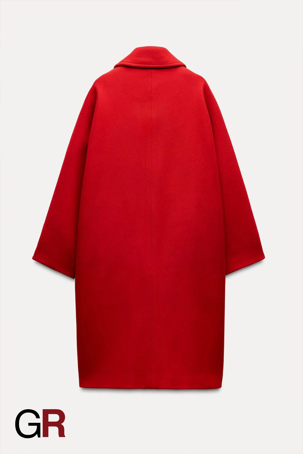 Graceful Red Lapel Single-Breasted Wool Coat - GlamoROZ