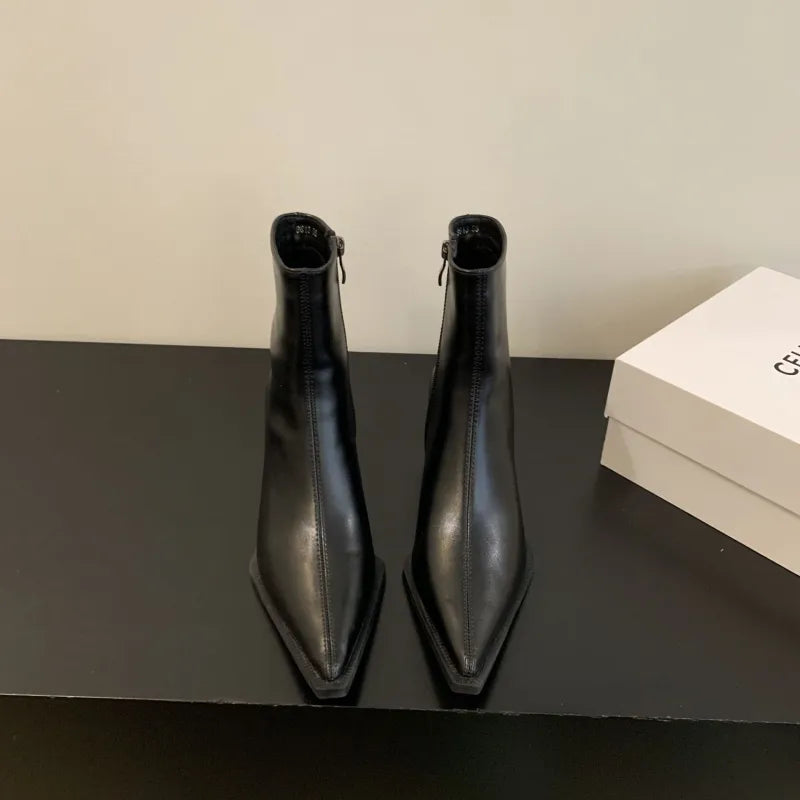 Short Heel High Heels Boots - GlamoROZ