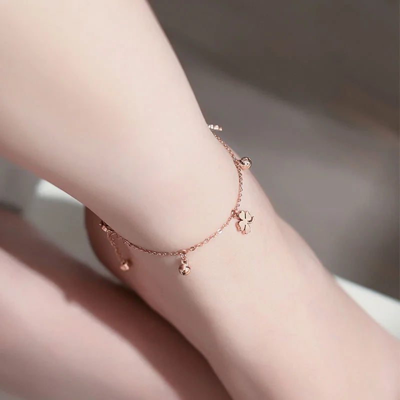 Ancient-Inspired Clover Bell Anklet - GlamoROZ