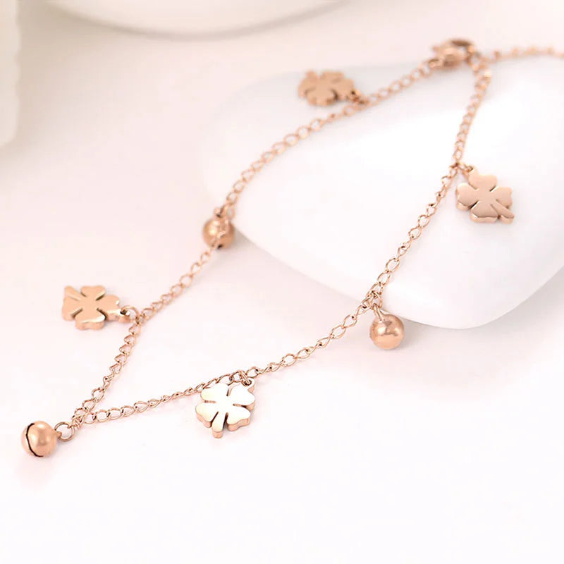 Ancient-Inspired Clover Bell Anklet - GlamoROZ