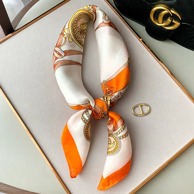 Retro-Chic Silk Scarf - GlamoROZ