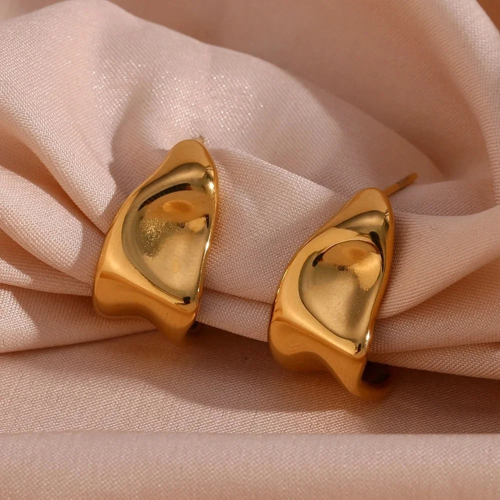 Golden Horizon Creole Earrings - GlamoROZ