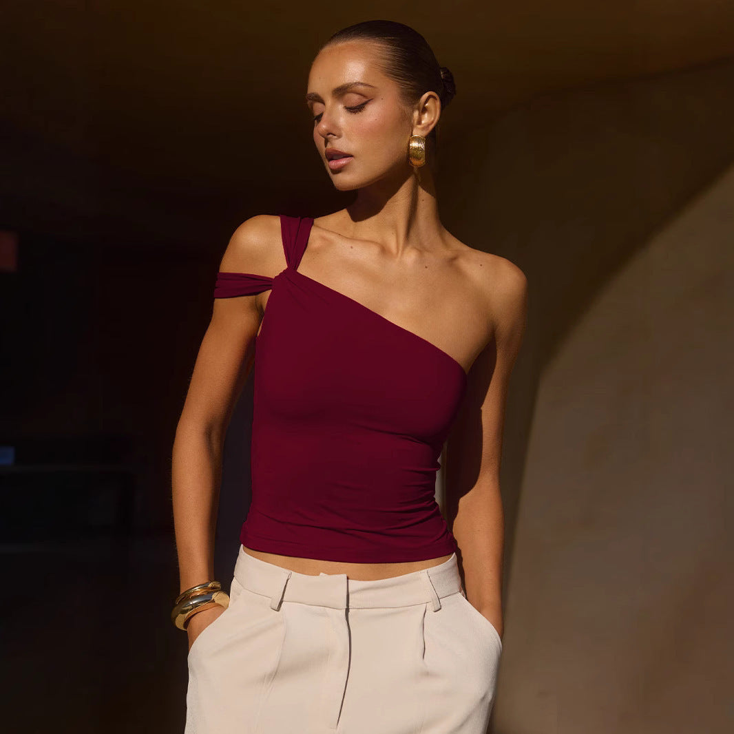 Top de tubo con diseño irregular para mujer