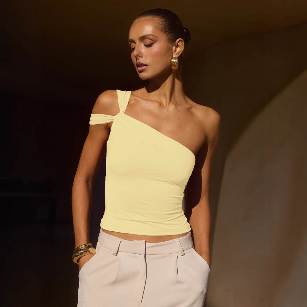 Top de tubo con diseño irregular para mujer