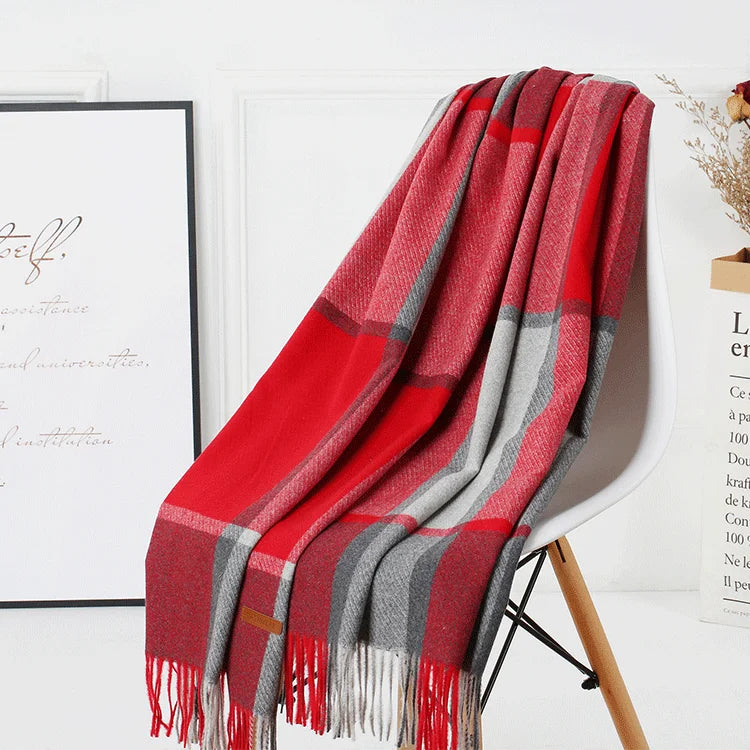 Luxe Wool Plaid Scarf - GlamoROZ