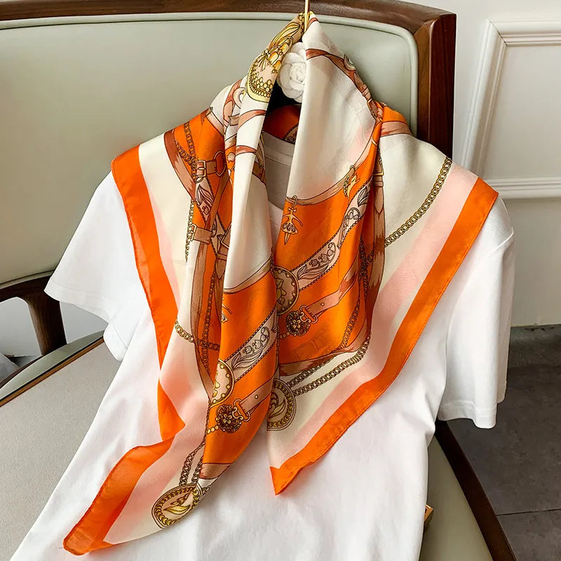 Retro-Chic Silk Scarf - GlamoROZ