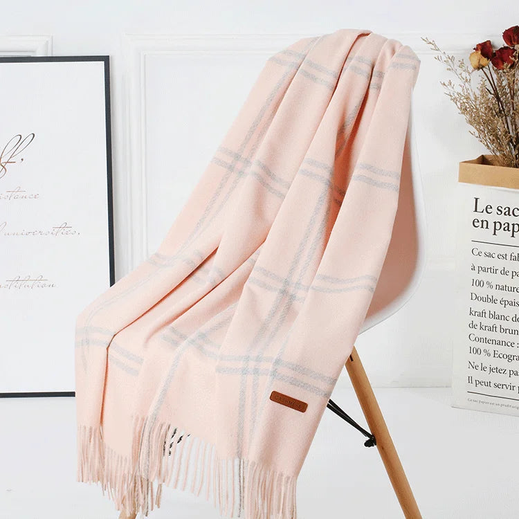 Luxe Wool Plaid Scarf - GlamoROZ