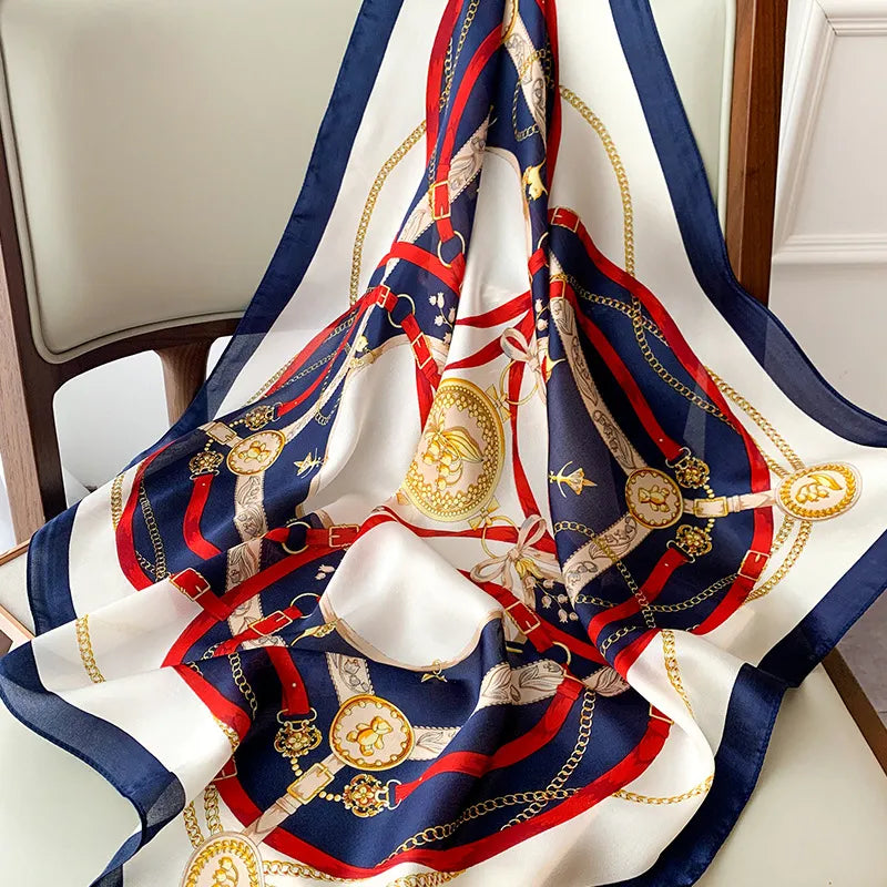Retro-Chic Silk Scarf - GlamoROZ