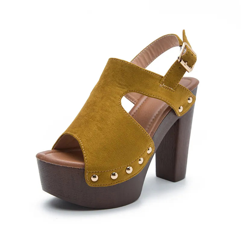 Serenity Solid High Heels Sandals - GlamoROZ