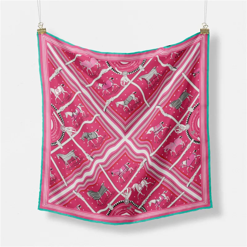 Plaid Silk Equestrian Chic scarf - GlamoROZ