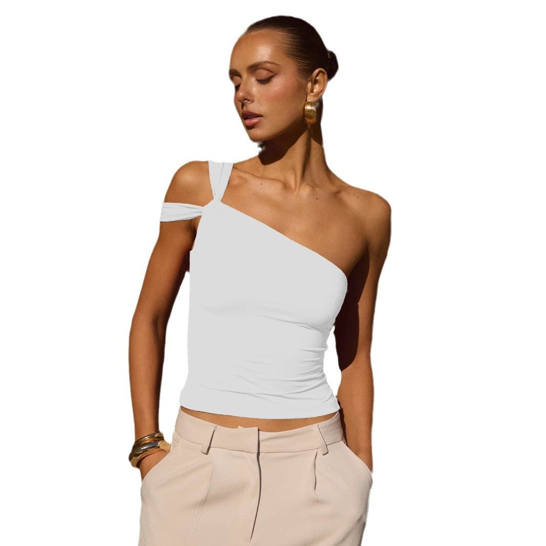 Top de tubo con diseño irregular para mujer