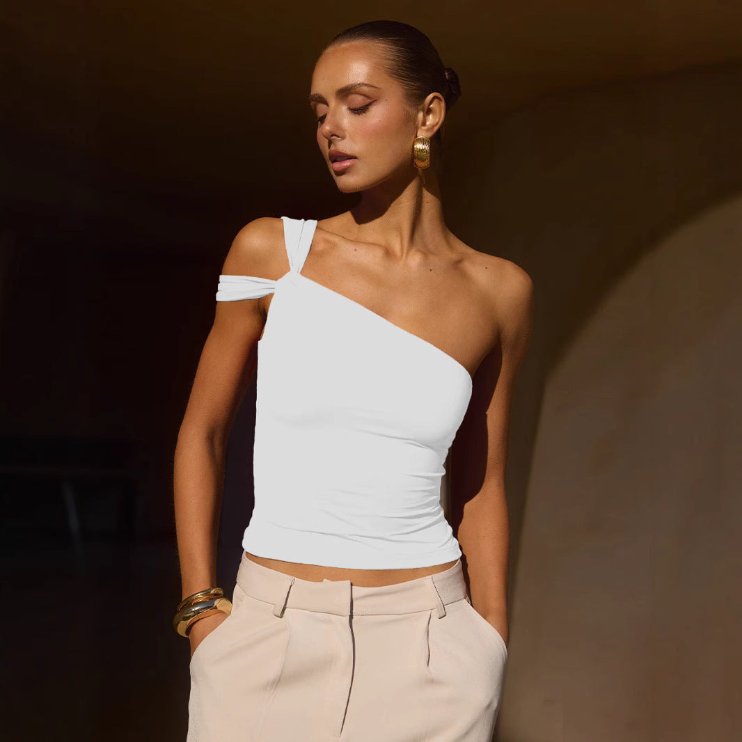 Top de tubo con diseño irregular para mujer