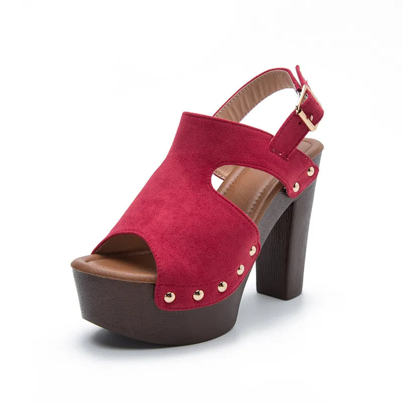 Serenity Solid High Heels Sandals - GlamoROZ