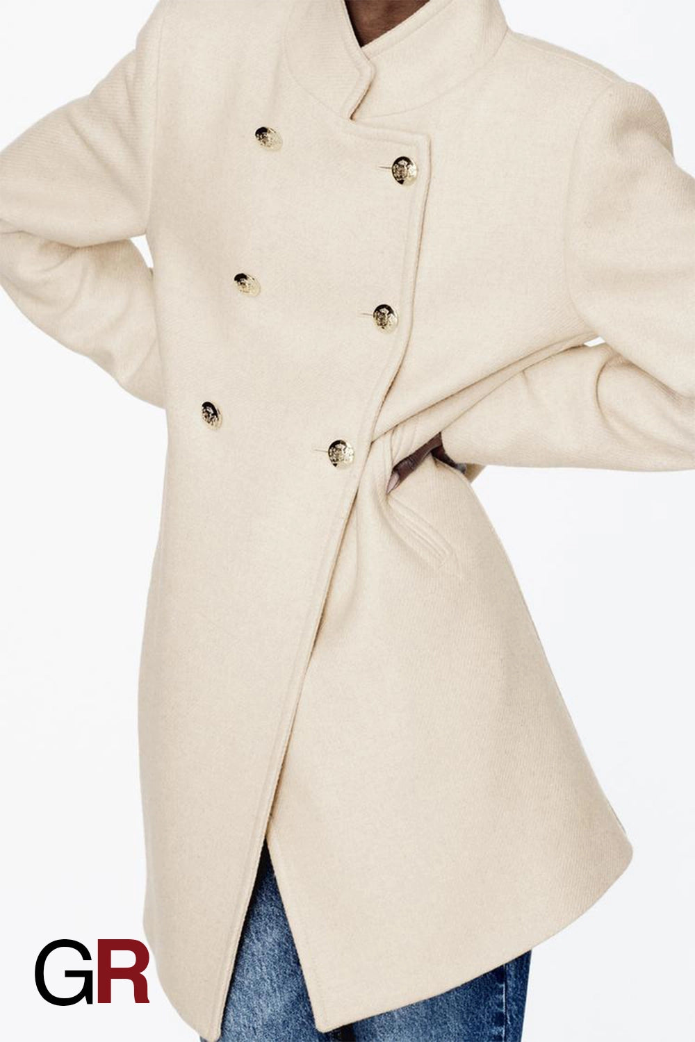 Elegant Slim-Fit Wool Coat in Solid Color - GlamoROZ