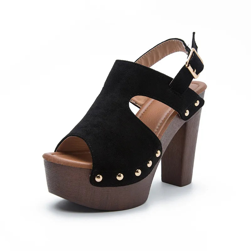 Serenity Solid High Heels Sandals - GlamoROZ
