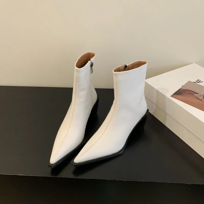 Short Heel High Heels Boots - GlamoROZ