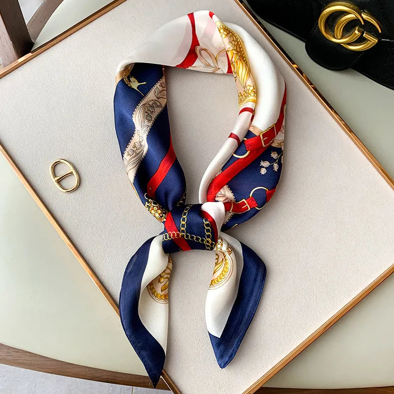 Retro-Chic Silk Scarf - GlamoROZ
