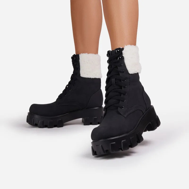Luxe Lace-Up Martin Boots - GlamoROZ
