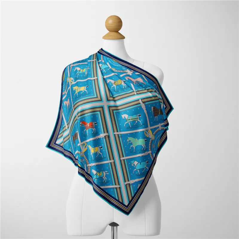 Plaid Silk Equestrian Chic scarf - GlamoROZ