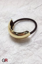 Minimalist Alloy Ring Semi-curved Hair Ring Online Influencer Head String High-end Leather Case Hair Rope