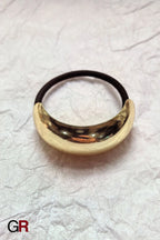 Minimalist Alloy Ring Semi-curved Hair Ring Online Influencer Head String High-end Leather Case Hair Rope
