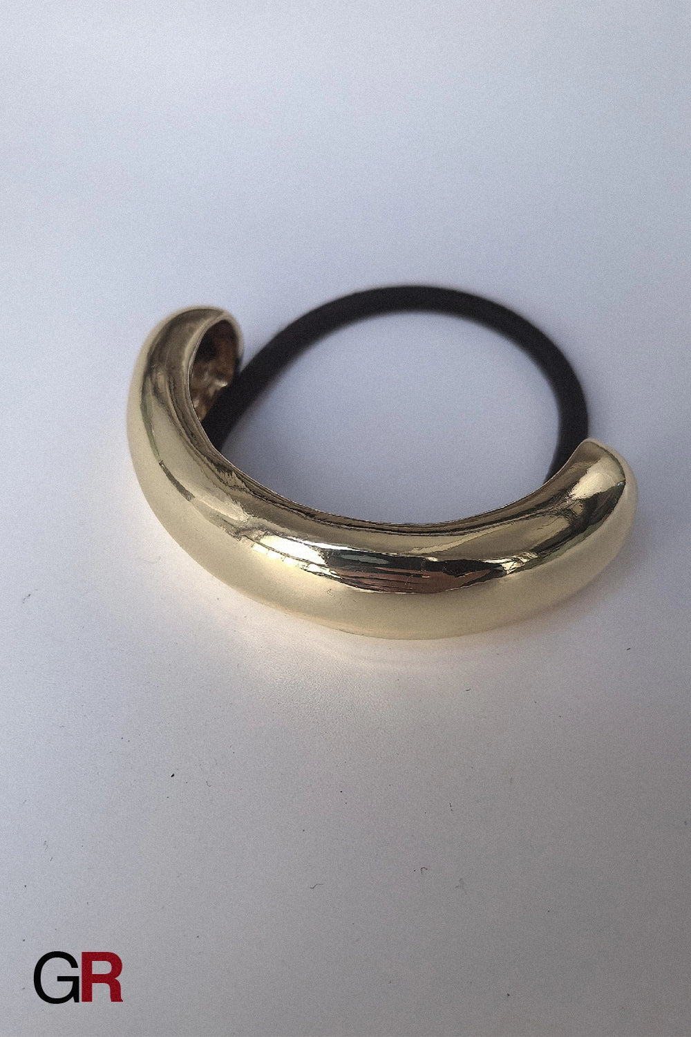 Minimalist Alloy Ring Semi-curved Hair Ring Online Influencer Head String High-end Leather Case Hair Rope