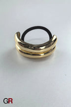 Minimalist Alloy Ring Semi-curved Hair Ring Online Influencer Head String High-end Leather Case Hair Rope