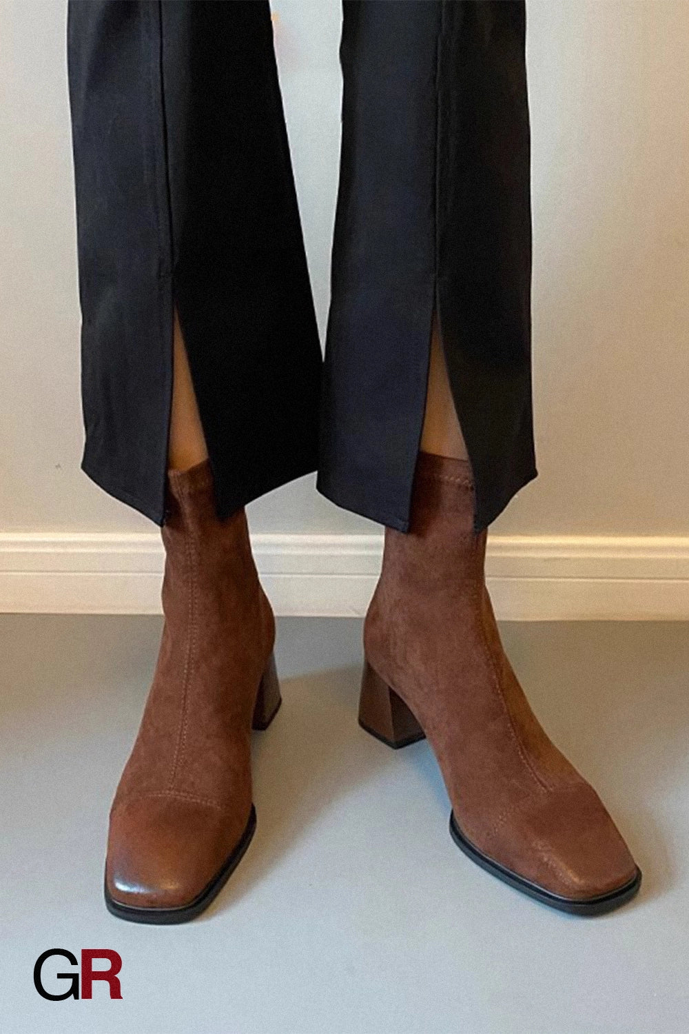 Women's Solid Color Simple Suede Chunky Heel Ankle Boots