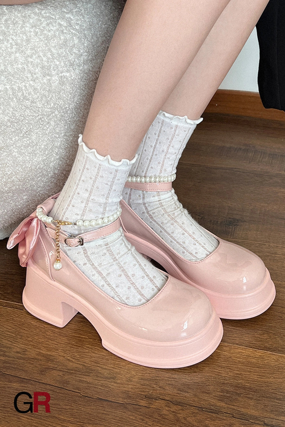 Sweet French Chunky Heel Mary Jane Shoes Shallow Mouth All-matching