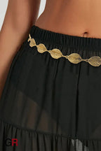 Leaf Style Waist Chain Retro Paired With Denim Skirt And Pants