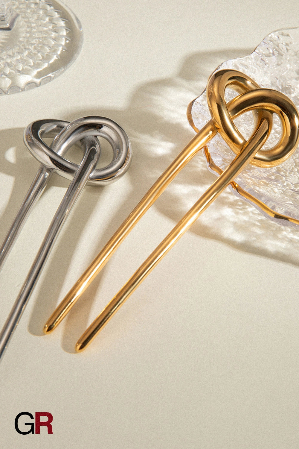 European And American Hair Clasp Simple Tie Up The Hair Elegant 18K Gold Stainless Steel Hairpin