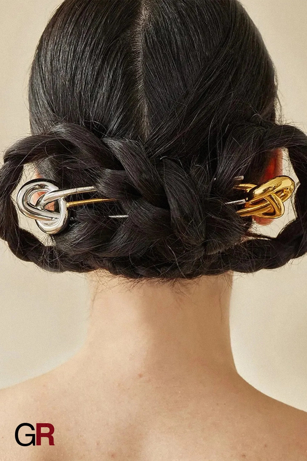 European And American Hair Clasp Simple Tie Up The Hair Elegant 18K Gold Stainless Steel Hairpin