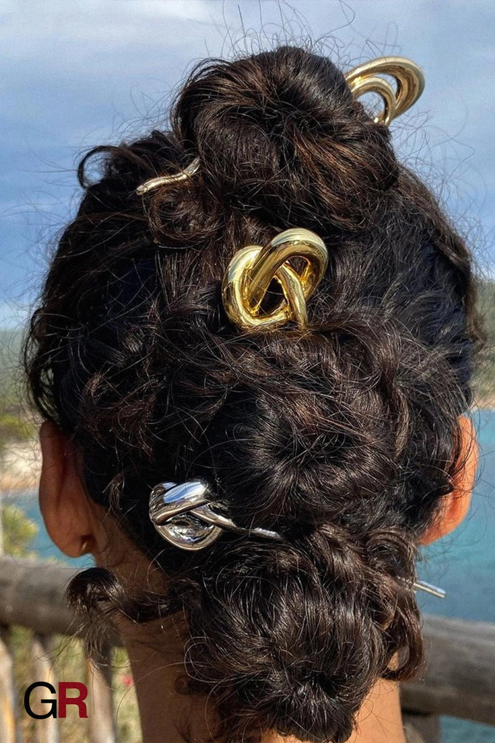 European And American Hair Clasp Simple Tie Up The Hair Elegant 18K Gold Stainless Steel Hairpin