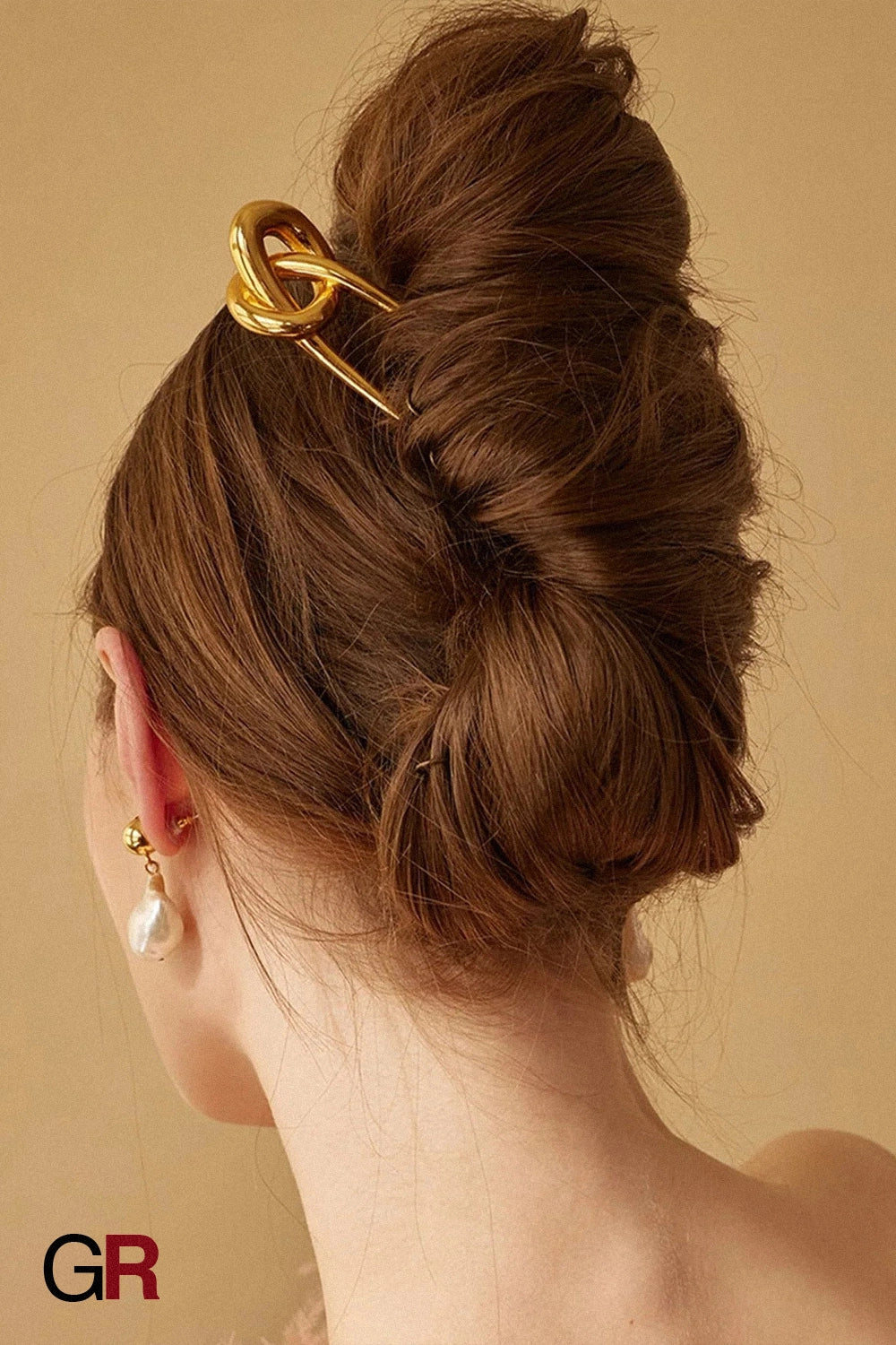 European And American Hair Clasp Simple Tie Up The Hair Elegant 18K Gold Stainless Steel Hairpin