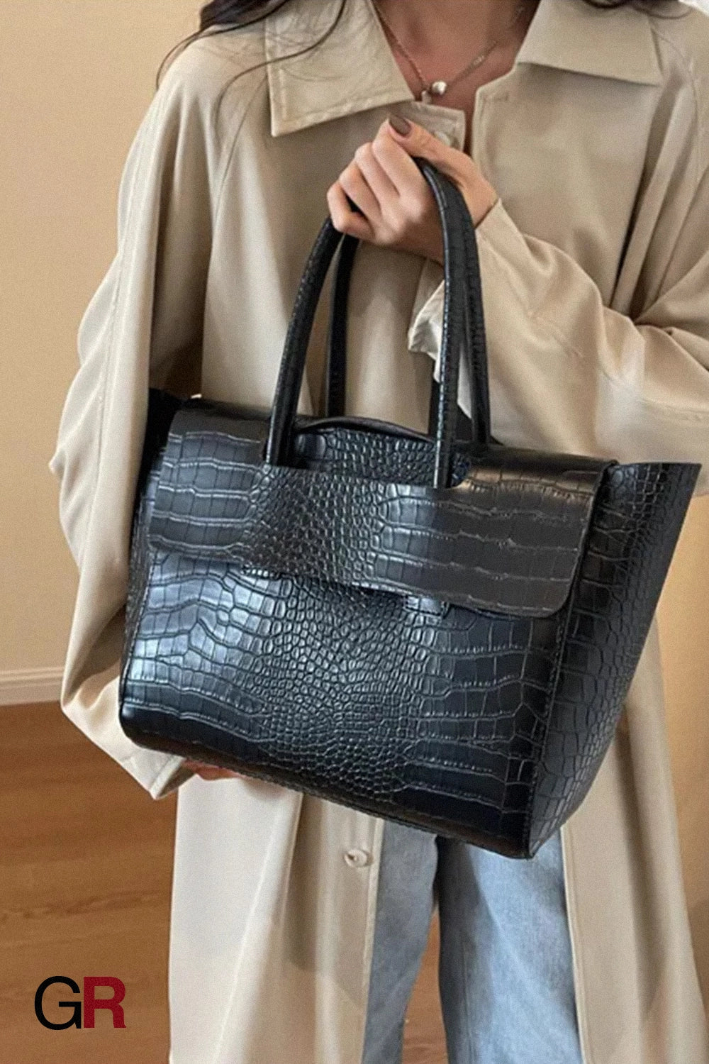 New Stone Pattern Large Capacity Handbag