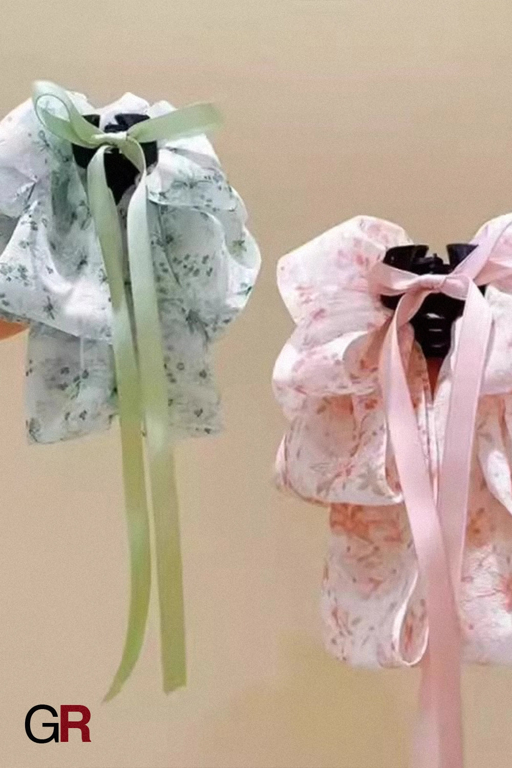 South Korea Sweet Bow Headdress Snow Yarn Back Head Barrettes