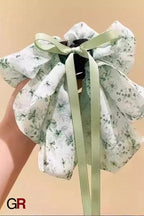 South Korea Sweet Bow Headdress Snow Yarn Back Head Barrettes
