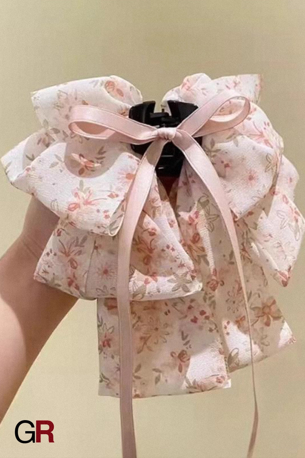 South Korea Sweet Bow Headdress Snow Yarn Back Head Barrettes