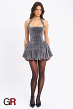 Celestial Glow Halter A-Line Gown - GlamoROZ